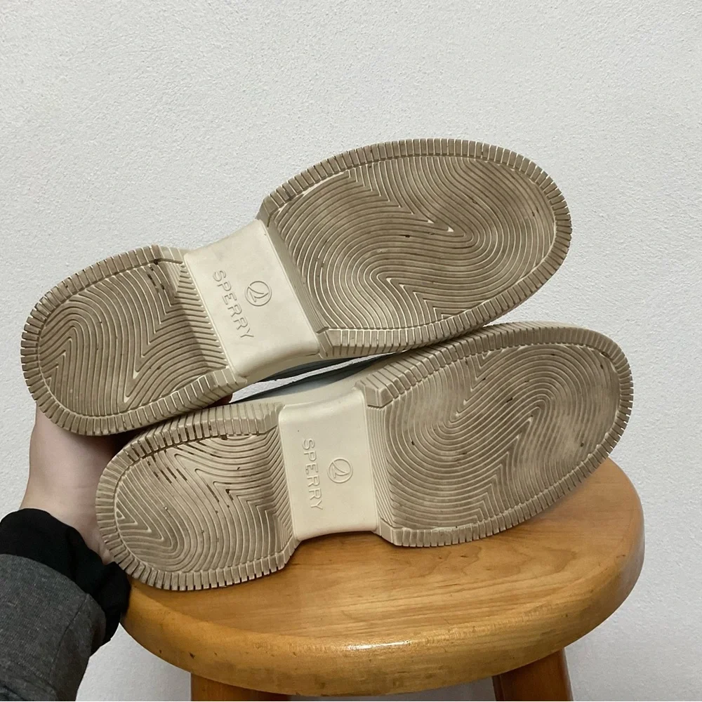 Sperry Highland Platform Baby Blue Boat Shoe Lace Loafers Size 9M Preppy Trendy